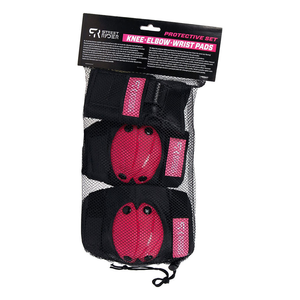 Street rider protection set m - pink, 6 pcs.