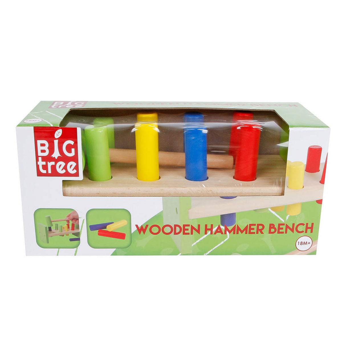 Wooden hammer bench green, 10 pcs.