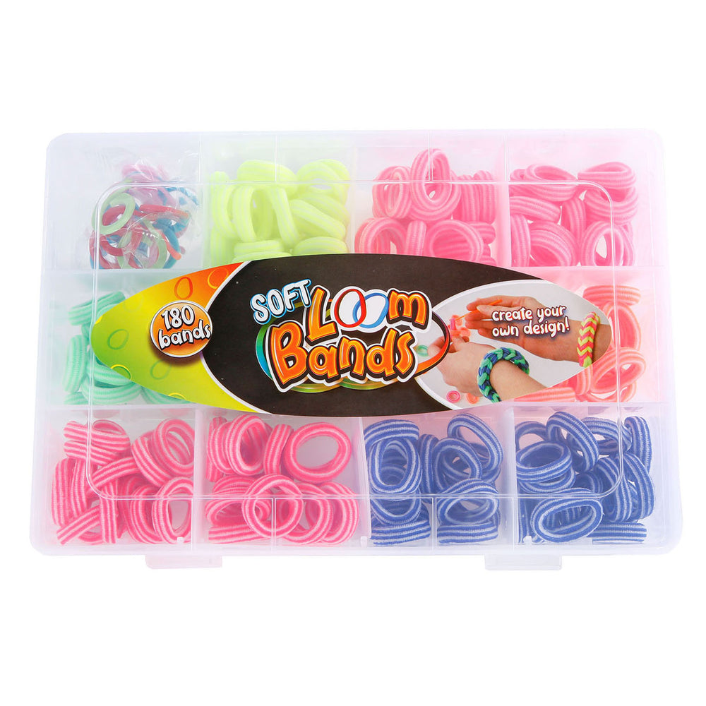 Soft loom bands with 180 bands and 15 clips