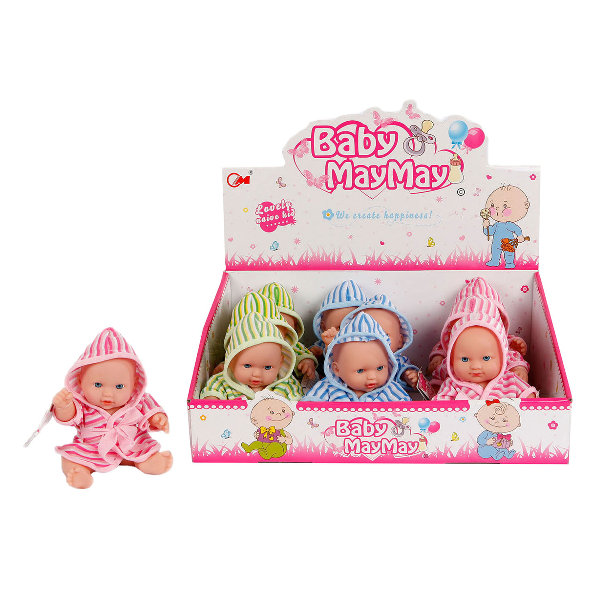 Poupée bébé avec peignoir, 20 cm