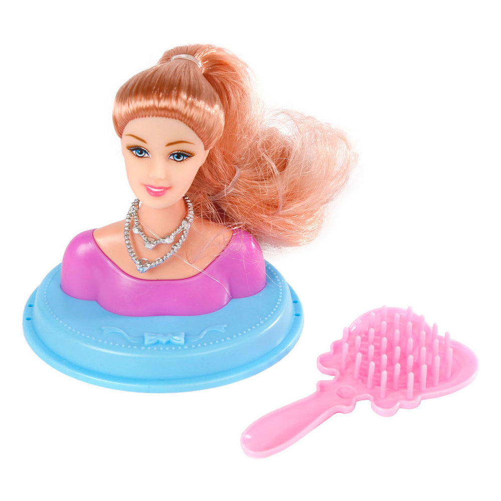 Glamour doll with hairbrush, 9cm