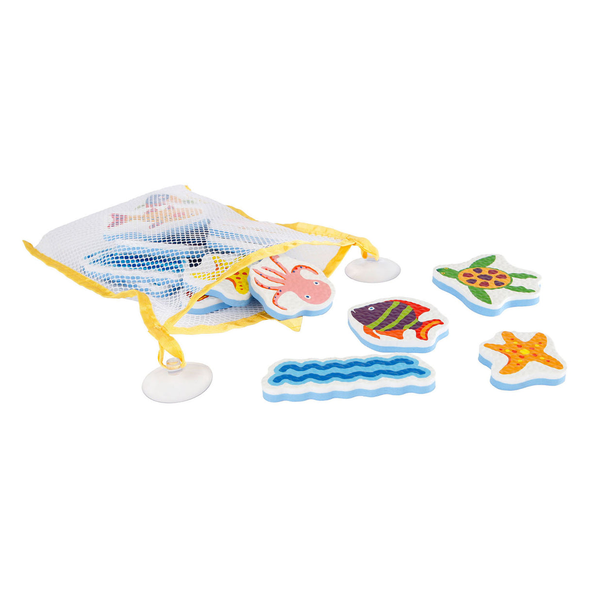 Figure adesive bagno schiuma mini club animali marini, 16 pz.