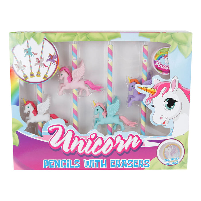 Unicorn pencils with eraser and sharpener