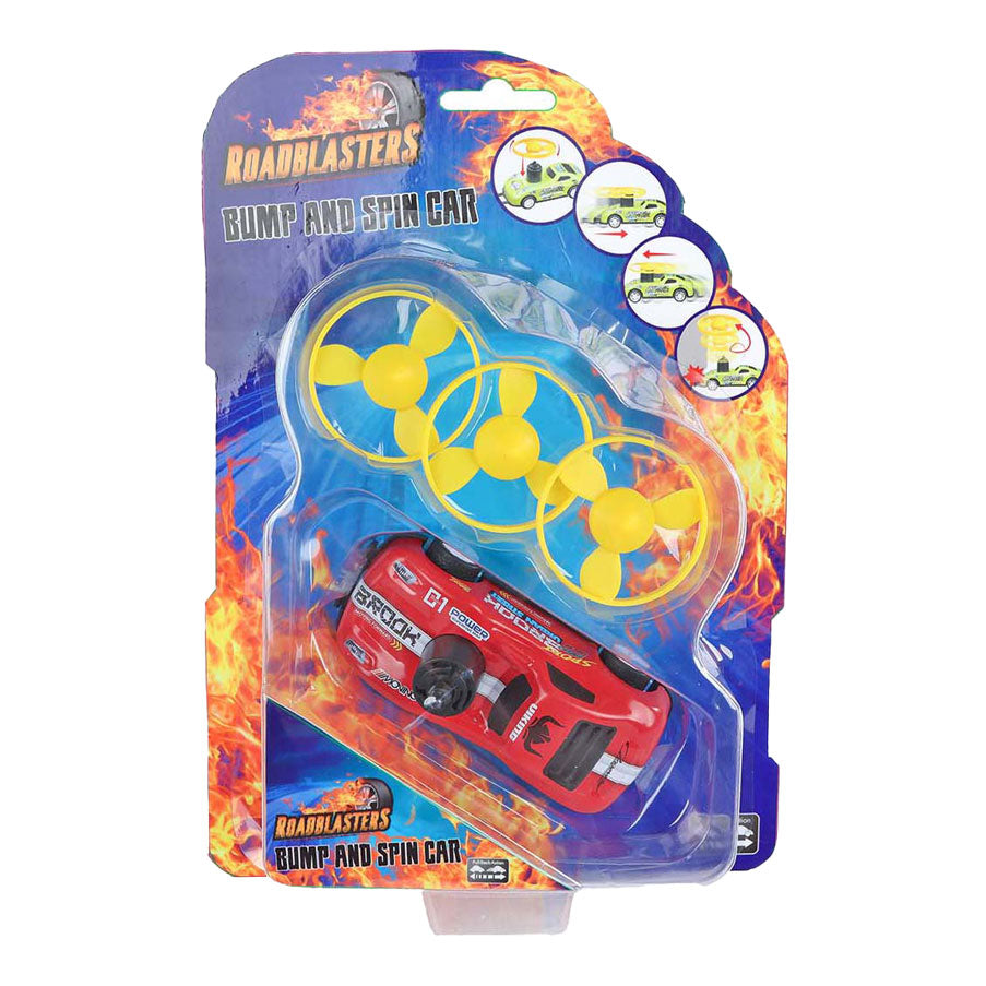Roadstarblasters punch and spin stunt car die-cast with pull back function.