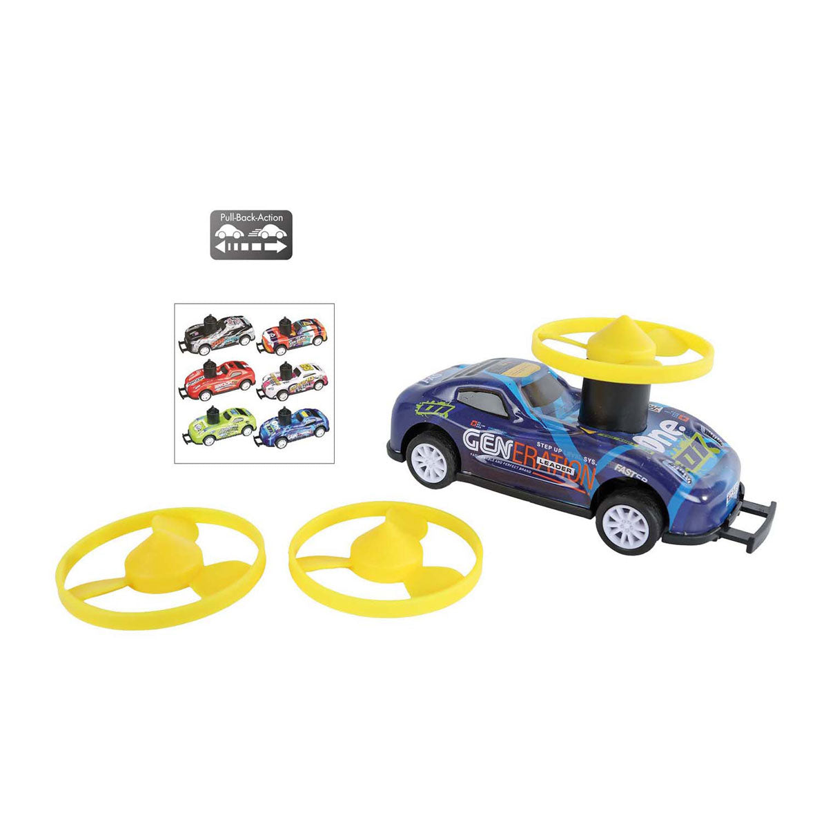Roadstarblasters punch and spin stunt car die-cast with pull back function.