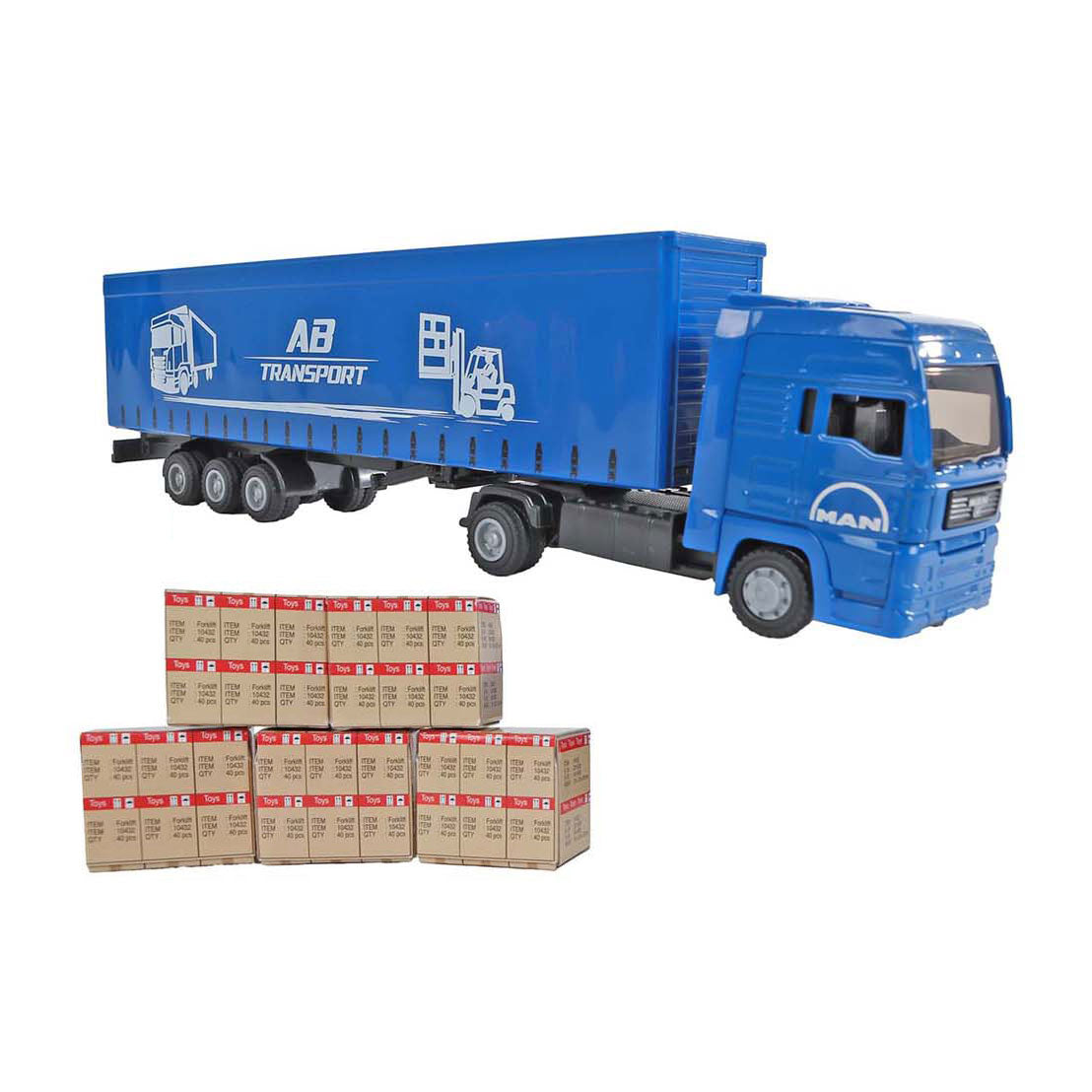 Camion per bambini con mappamondo con rimorchio, 30 cm