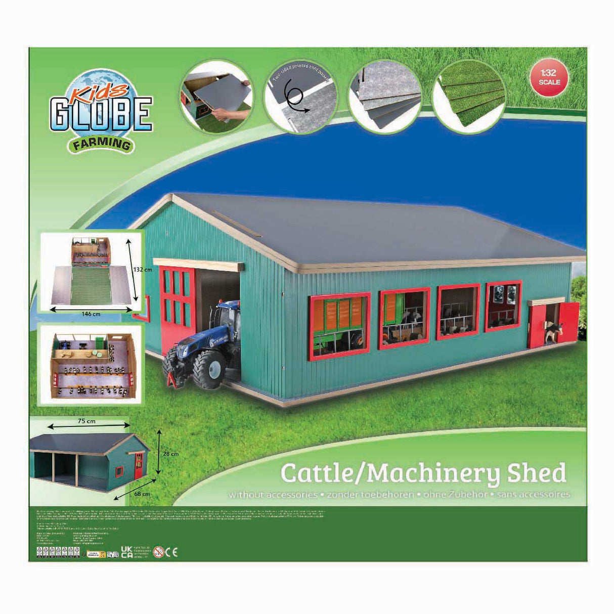 Kids globe stable with storage and pasture 1:32