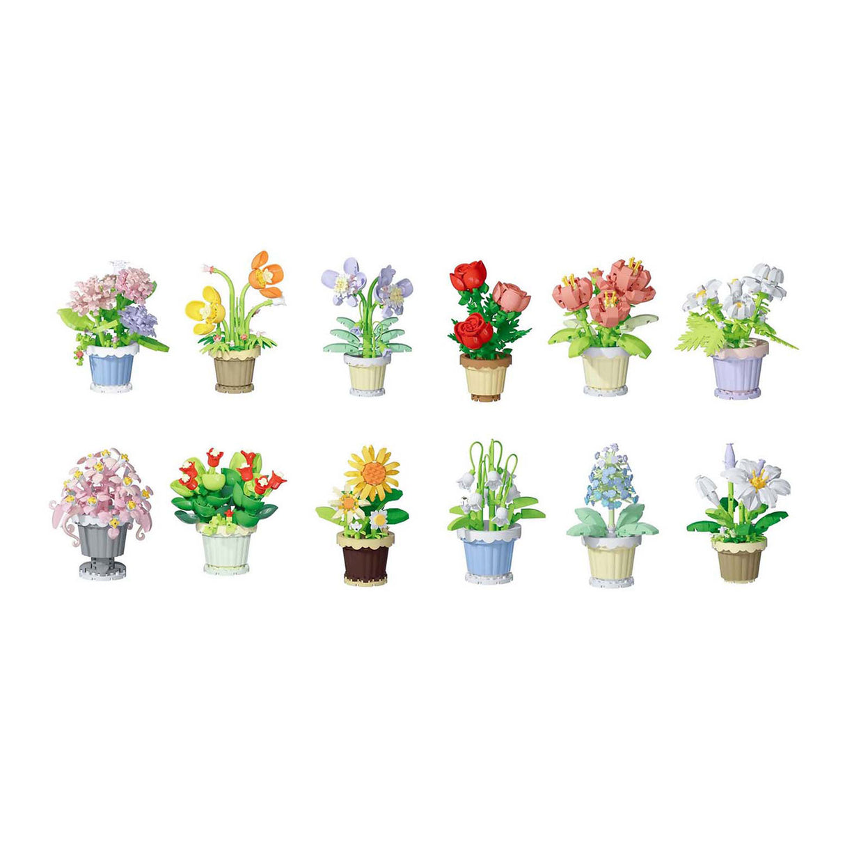 Flower building set plant in pot - 365 pcs.