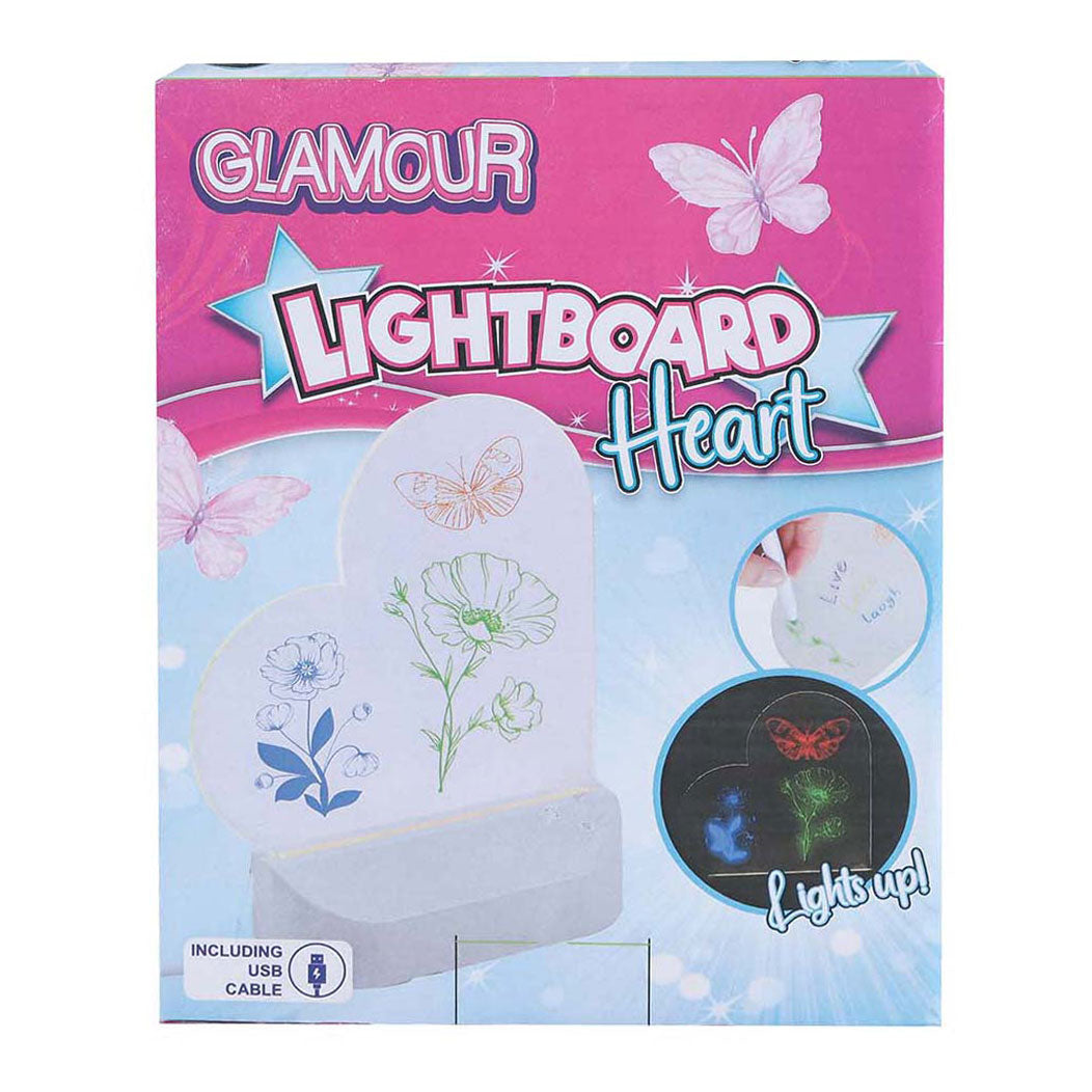 Glamour lichtbord hart met usb-aansluiting en 7 stiften, 16cm