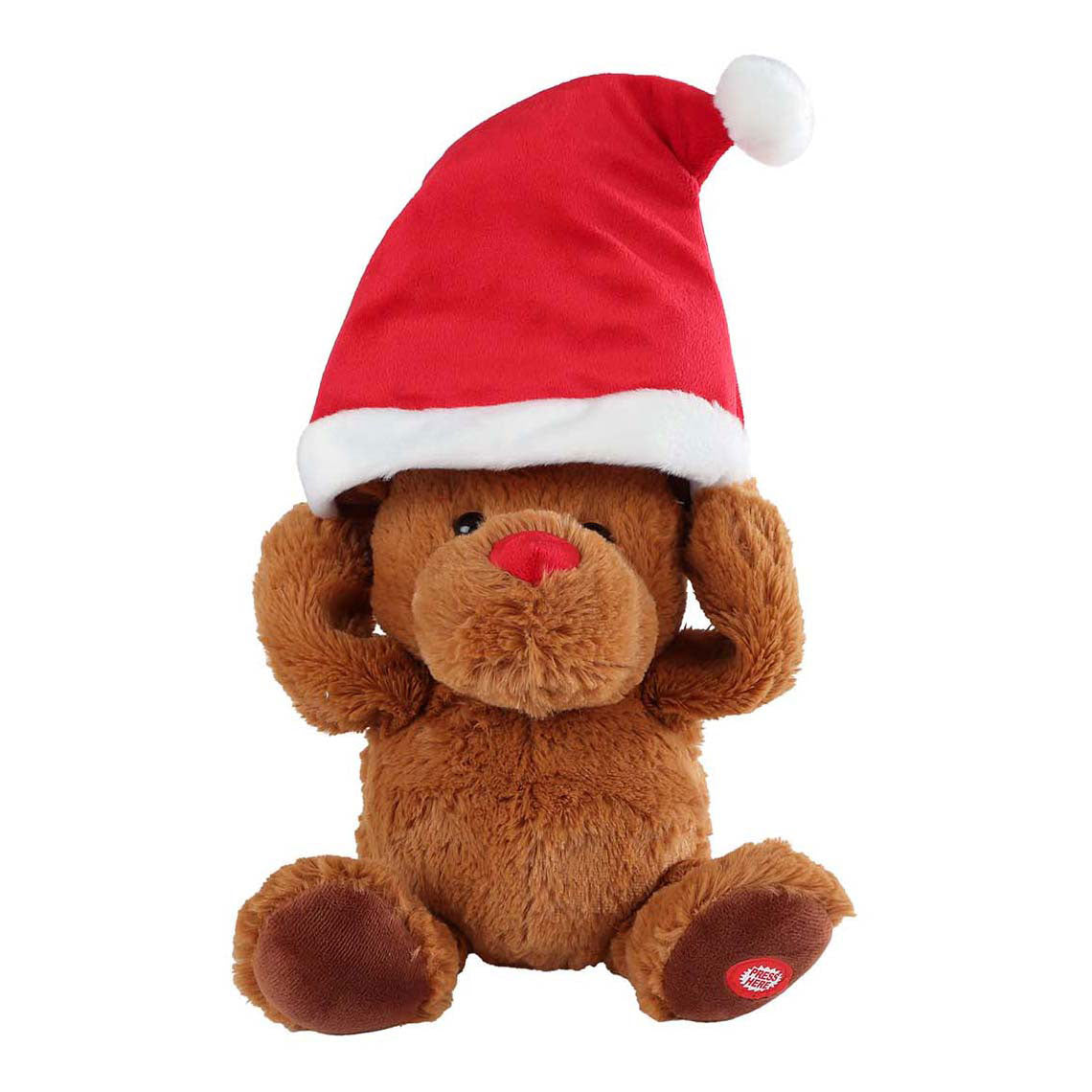 Ramène-moi à la maison dansant des rennes avec un bonnet de Noel et de la musique