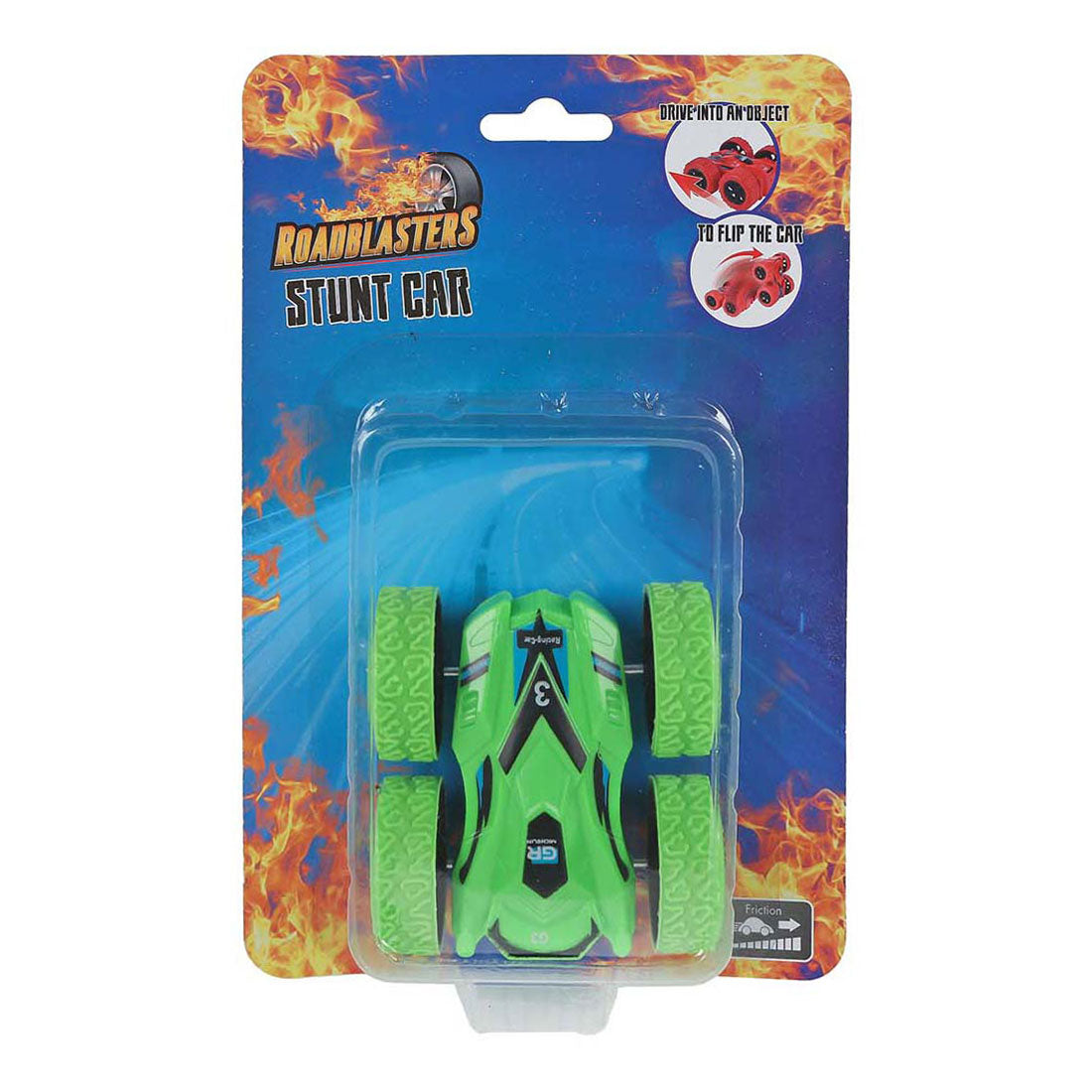Roadblasters stunt car flip over 180 friction 7.5cm