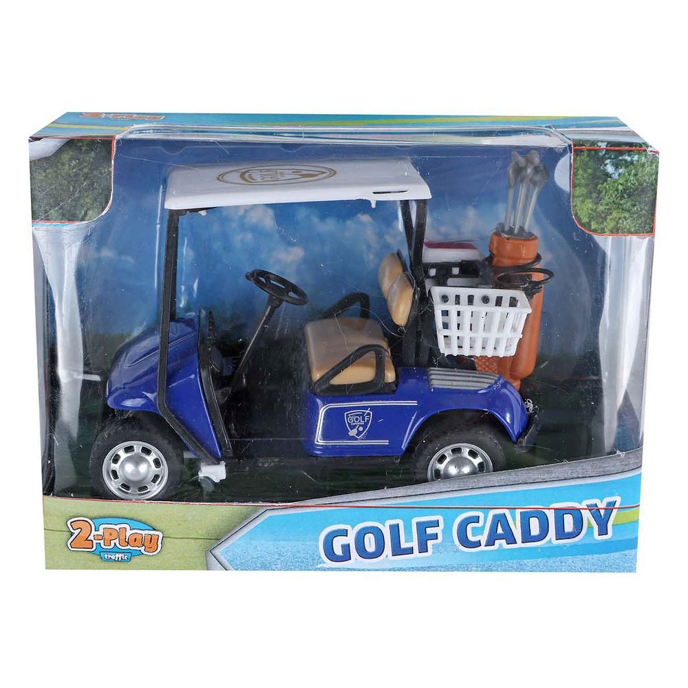 2-play golf caddy with golf clubs