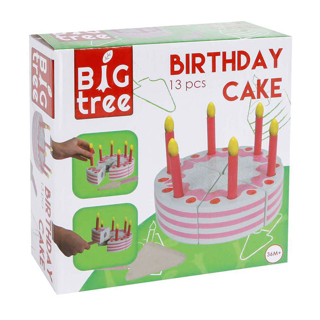 Big tree birthday cake wood, 13pcs.