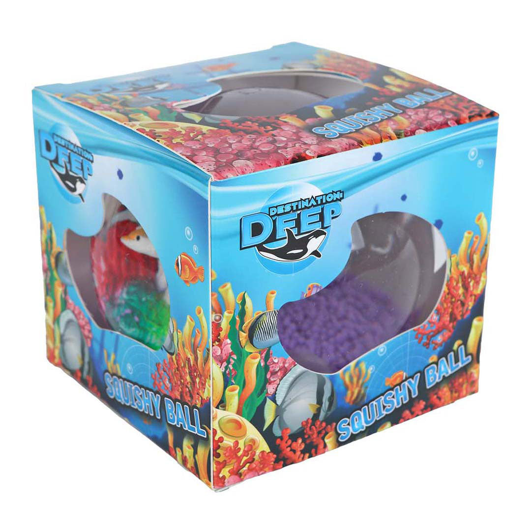 Bola de destino en las profundidades del océano con animales marinos, 9 cm