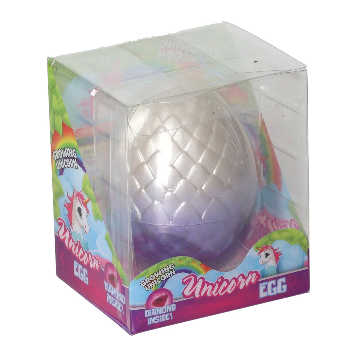 Unicorn egg with growing unicorn and diamond - 8cm