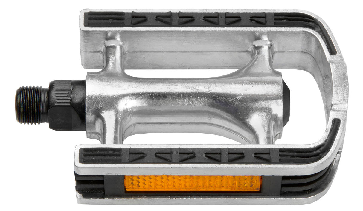 M-bølgepedal sett aluminium med gummi anti-skiver lag sølv