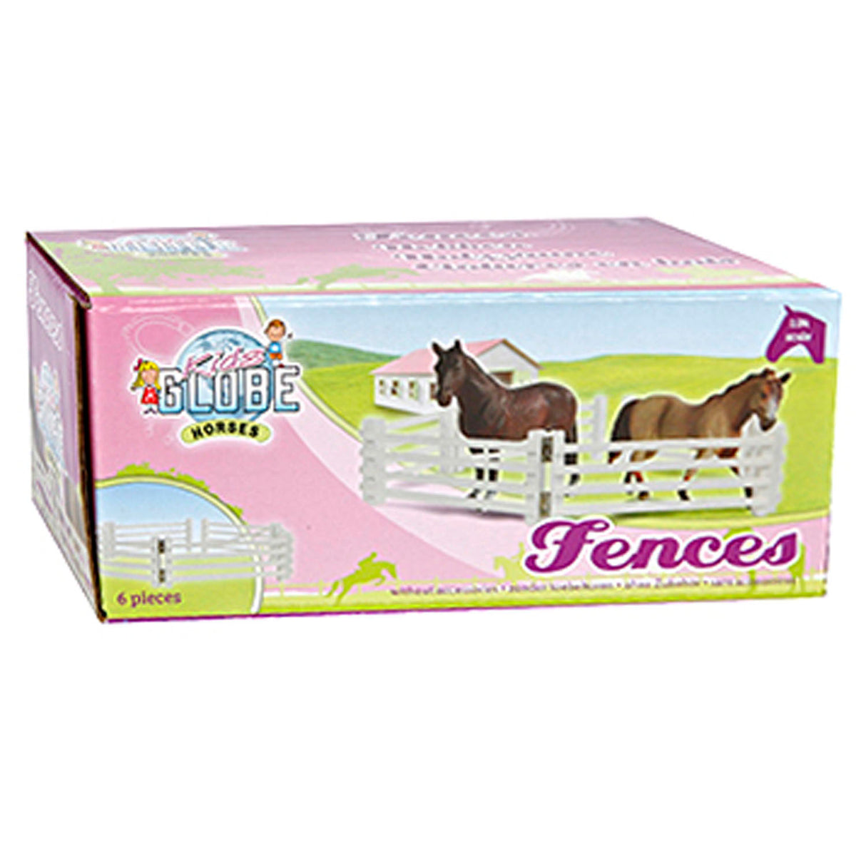 Kids Globe Globe 6 Wooden Hekken 1:24 blanc