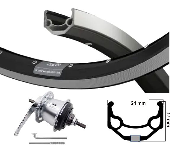 Kgs baghjul 28 tommer (622) zac19 sort nexus 7 bremsenav