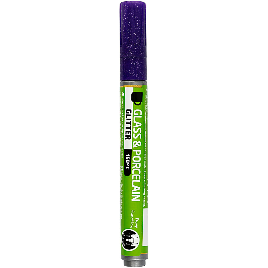 Creativ company glass and porcelain marker glitter semi-opaque - violet