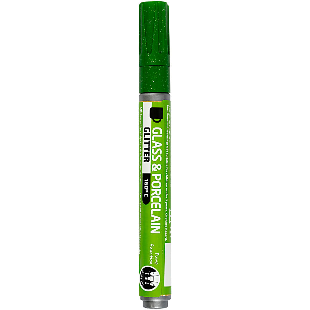 Creativ company glass and porcelain marker glitter semi-opaque - light green