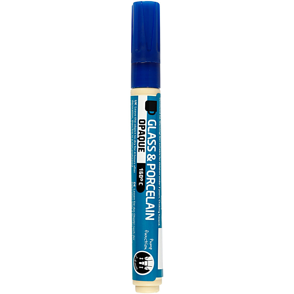Creativ company glass and porcelain marker, line width 2-4 mm, opaque, dark blue, 1 piece