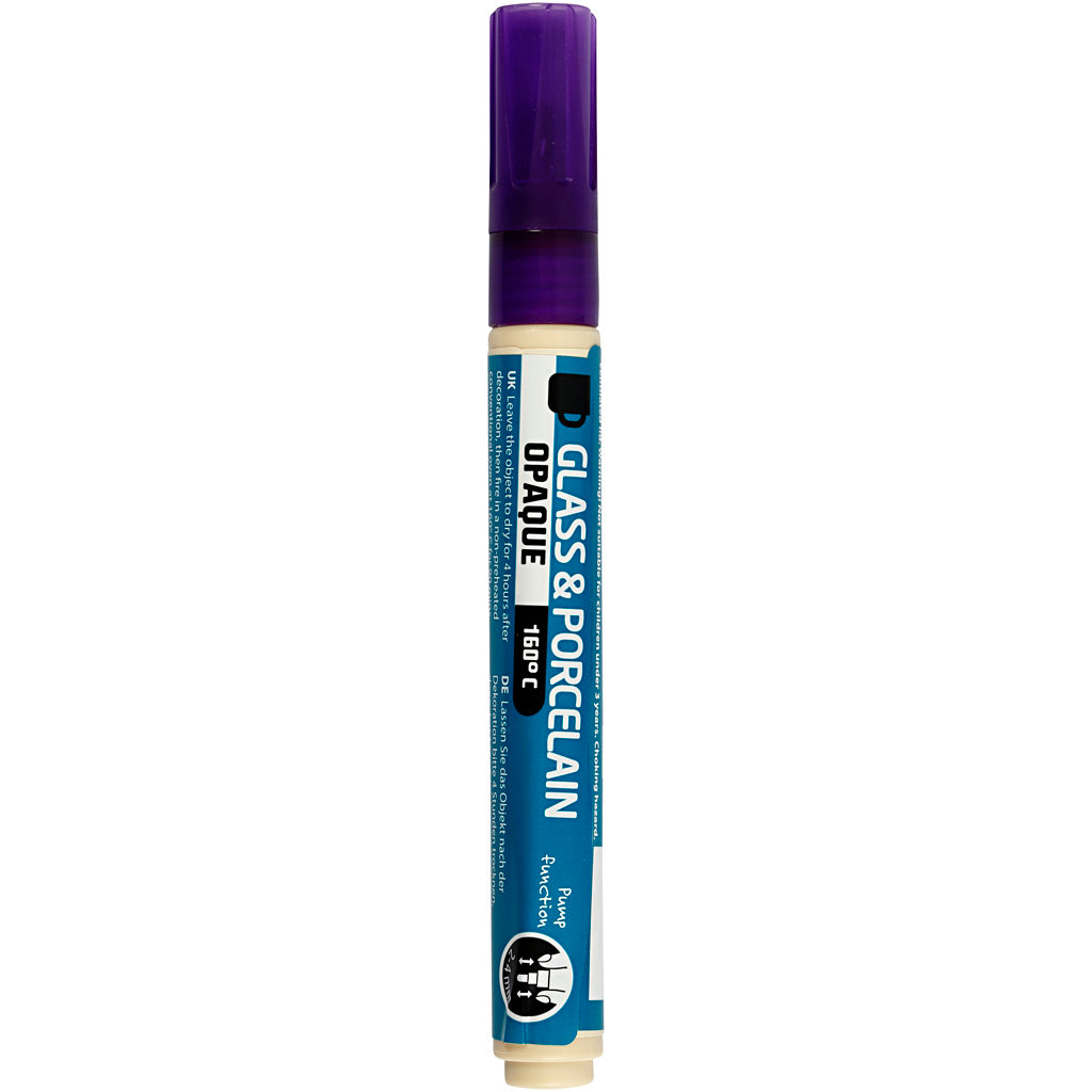 Creativ company glass and porcelain marker, line width 2-4 mm, opaque, purple, 1 piece