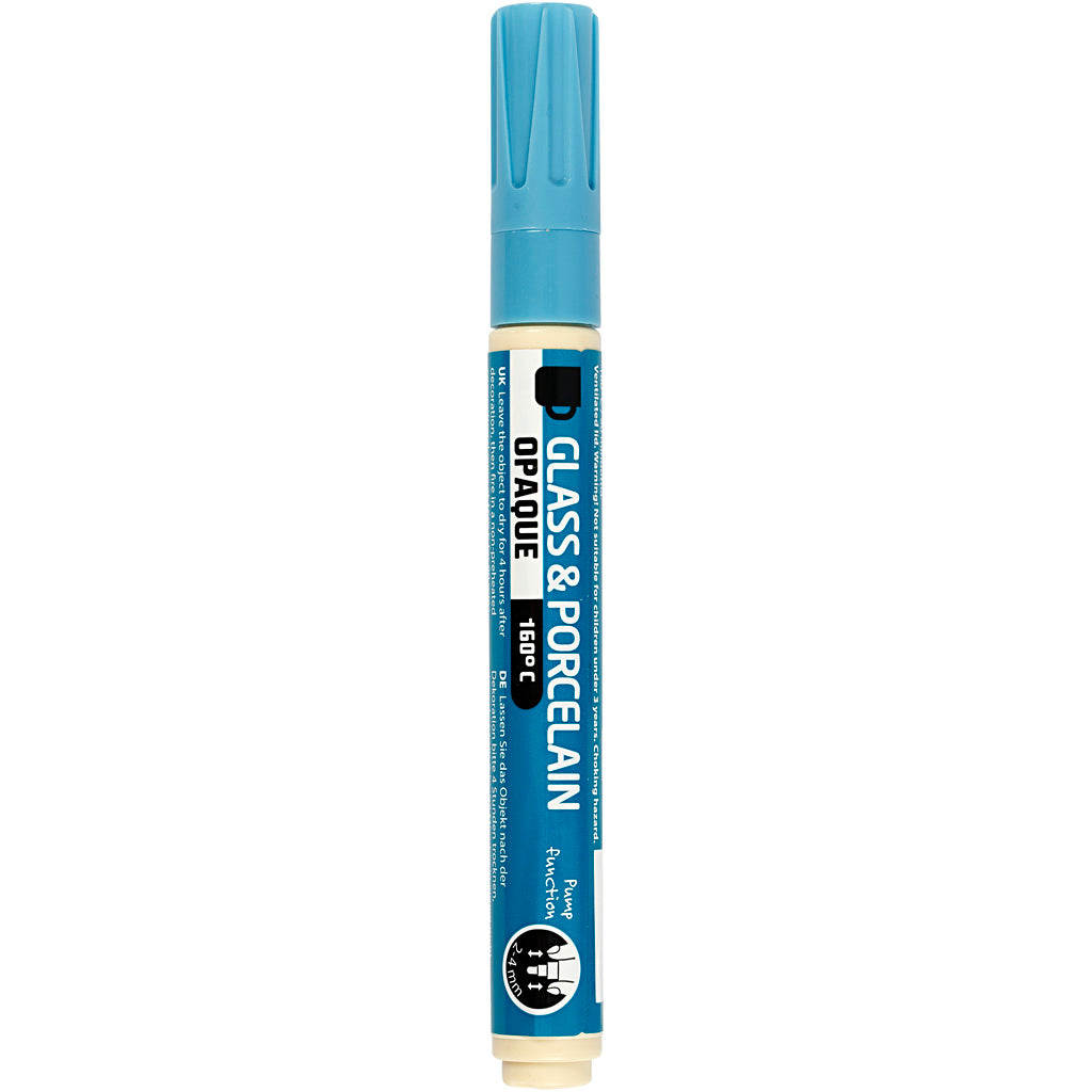 Creativ company glass and porcelain marker, line width 2-4 mm, opaque, light blue, 1 piece