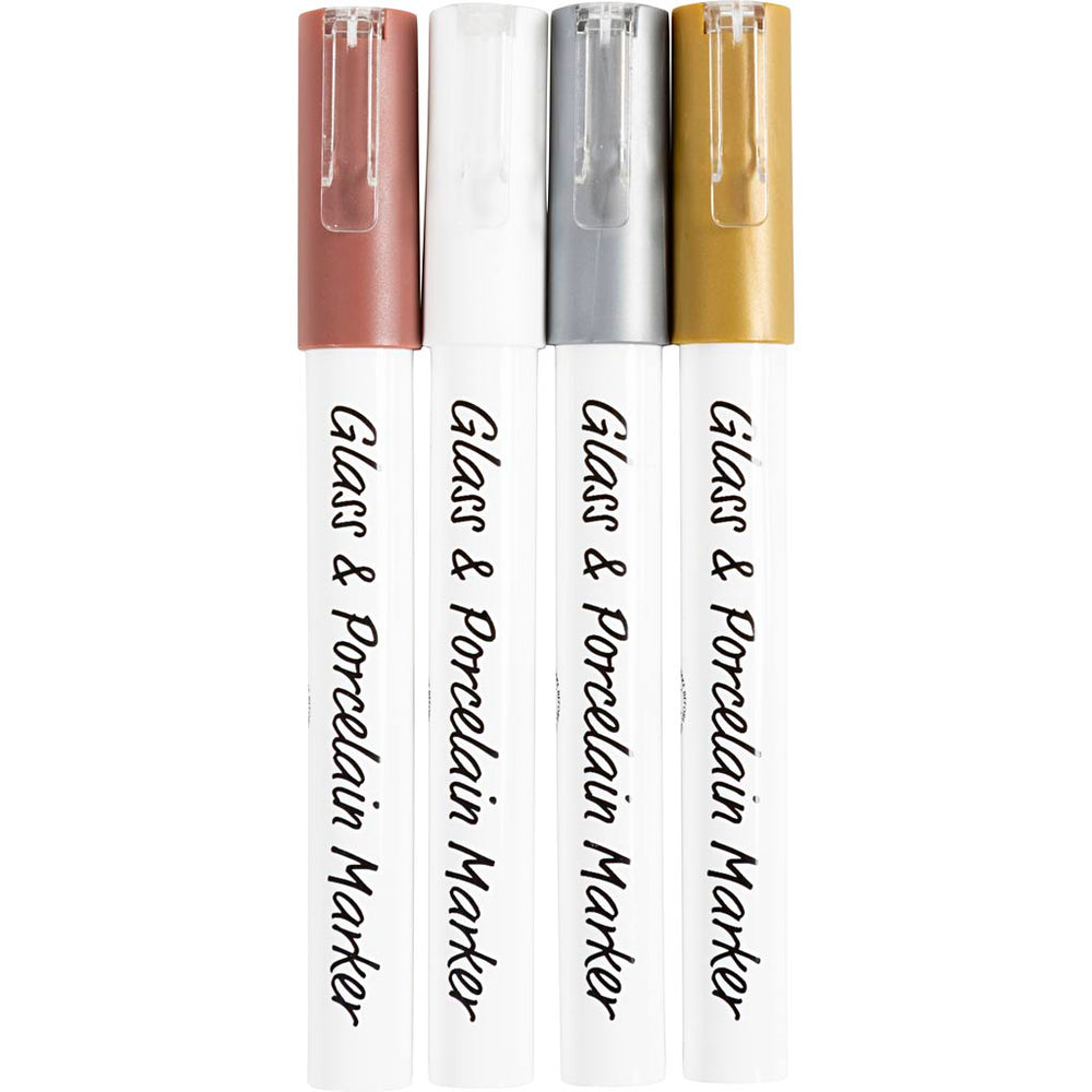 Creative Company Glass Porcelain Stones Jämförelse av brunt guld Silver White, 4: a.