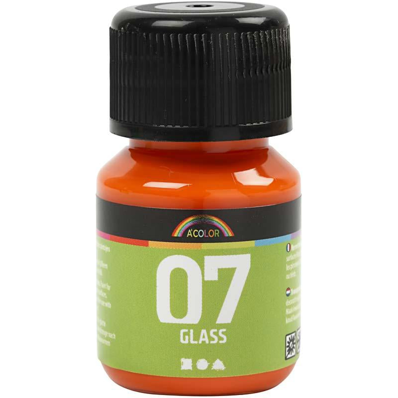 Permanent Glass Paint - Orange, 30ml