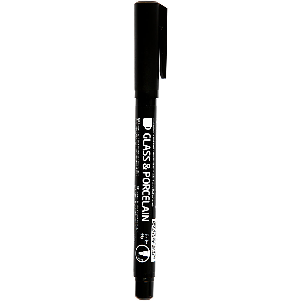 Creativ Company Contourstift para vidrio y negro de porcelana, diques de línea 1-3 mm