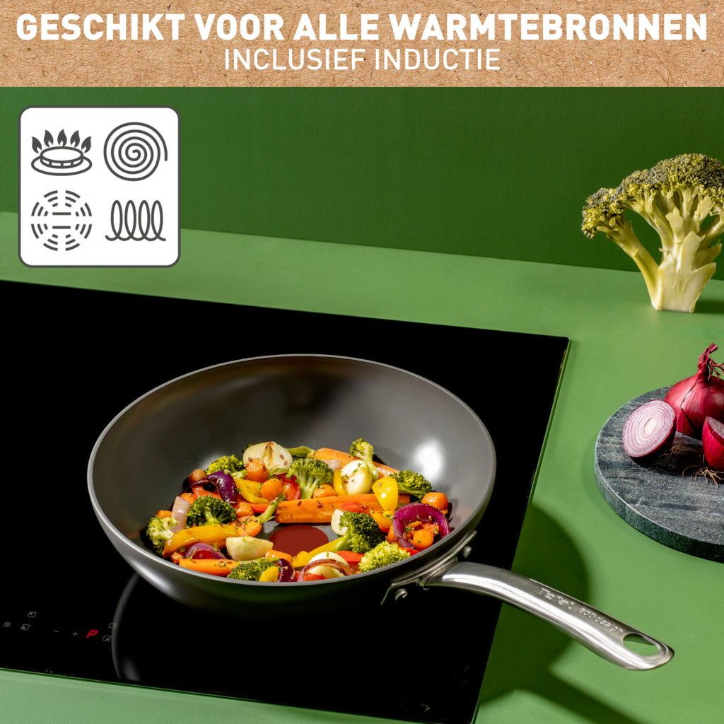 Tefal c42419 renew+ Keramik-Wokpfanne 28 cm