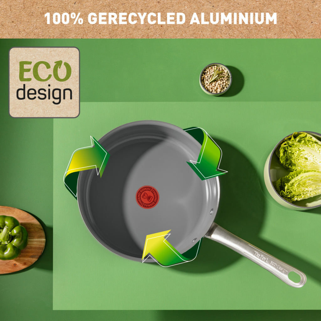 Tefal c42432 renew+ ceramic saucepan 24cm with lid