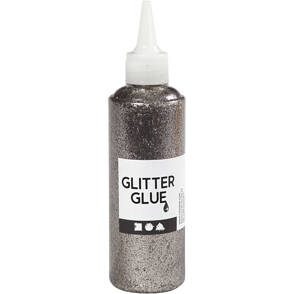 Kreativfirma Glitter Kleber Silber, 118 ml