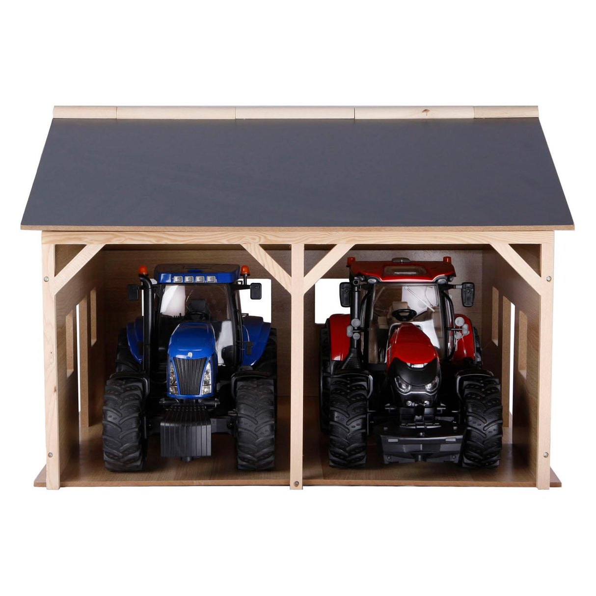 Kids Globe Shed for 2 traktorer, 1:16