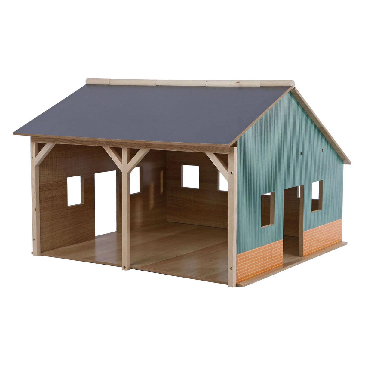 Kids Globe Shed for 2 traktorer, 1:16
