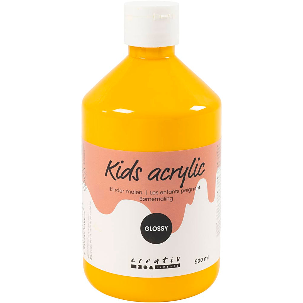 Creativ company acrylverf glossy, geel, 500 ml 1 fles