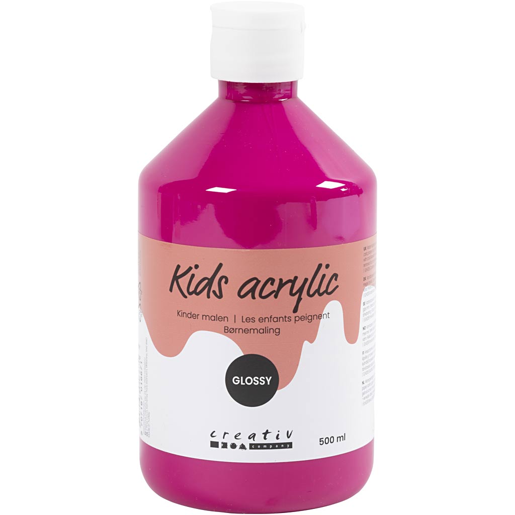 Creativ company acrylverf glossy, roze, 500 ml 1 fles