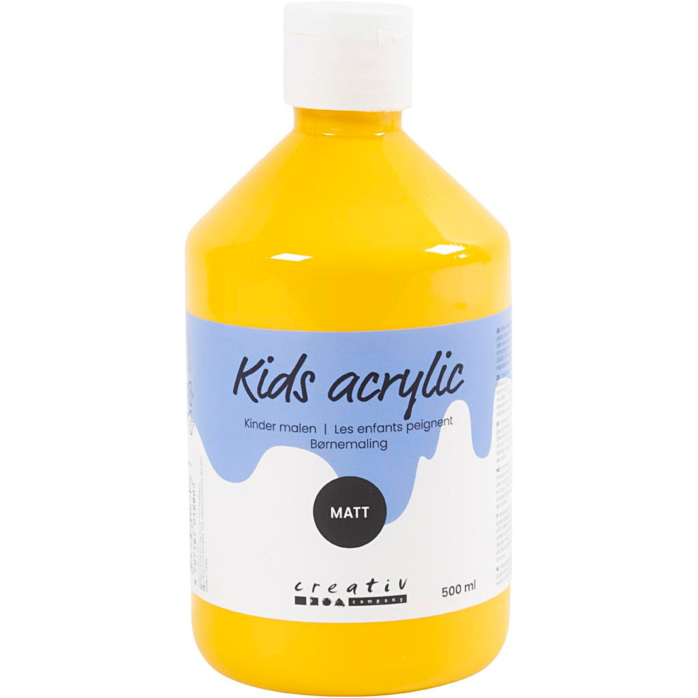 Creativ company acrylverf mat, geel, 500 ml 1 fles