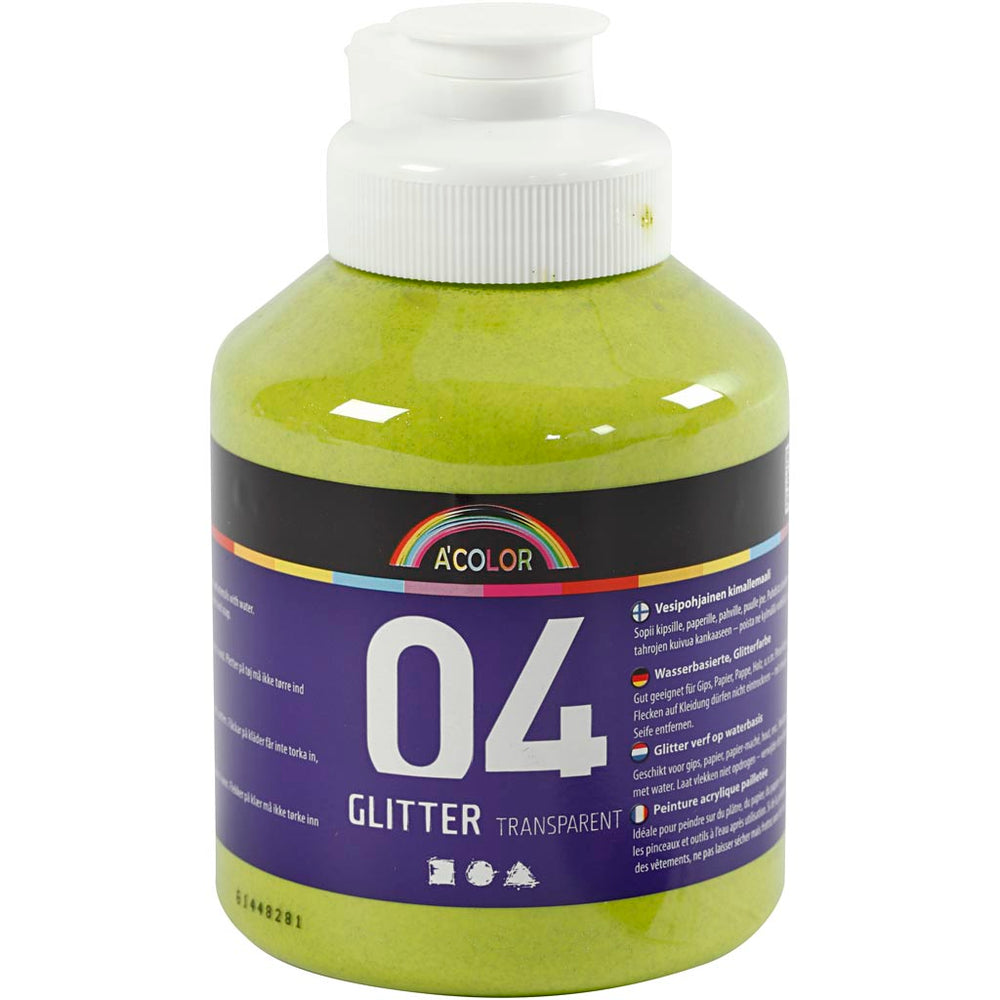Creativ Company Acrylic Paint Glitter för barn - Lime Groen, 500 ml