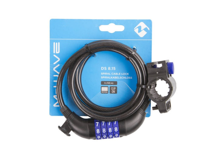 M-wave ds 8.15 spiralinė kabelinė spyna kabelinė spyna su numerio kodu 1500x8mm