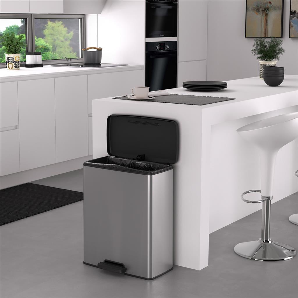 Curver Decobin Pedal Bin 65L Plata Metálico