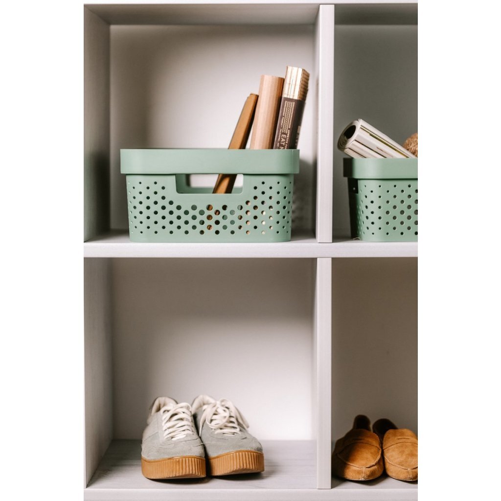 Curver infinity dots storage basket 11l green