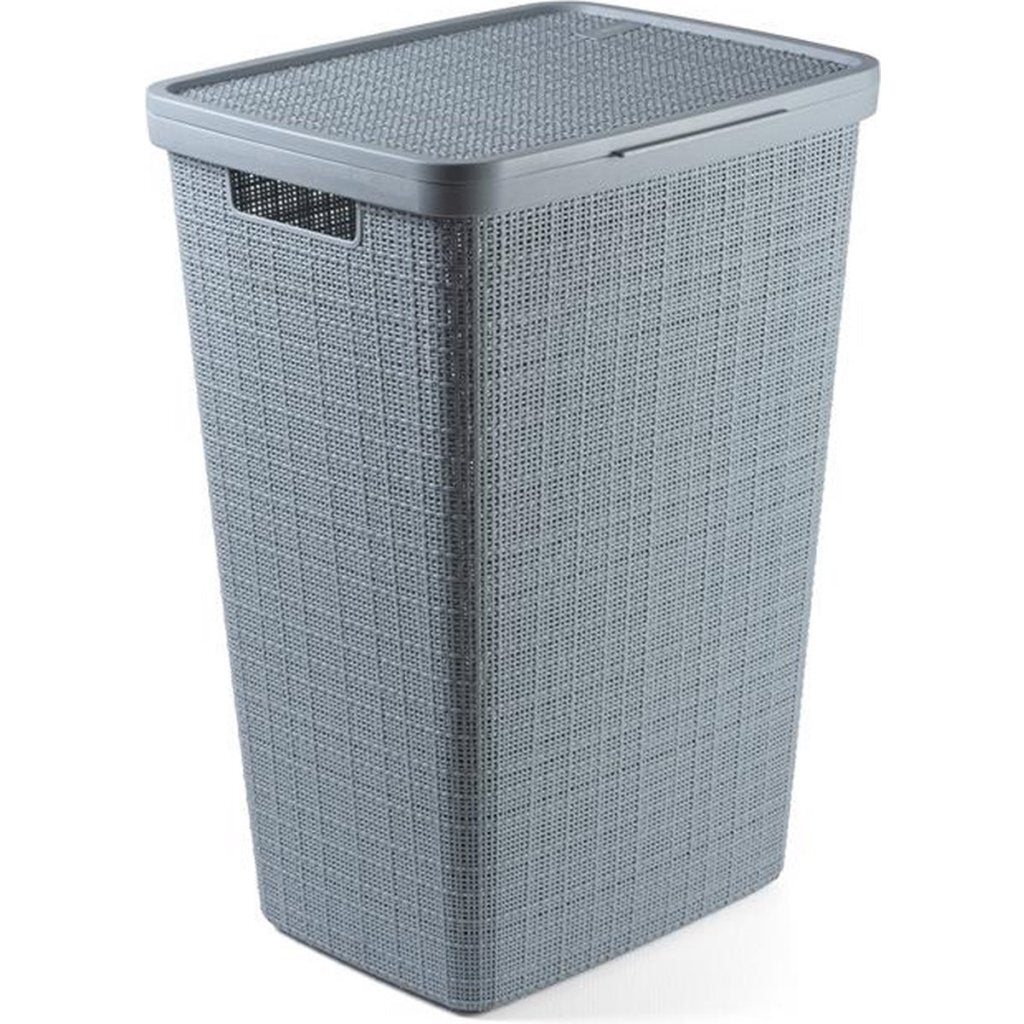 Curver jute-look laundry basket 58l smokey gray