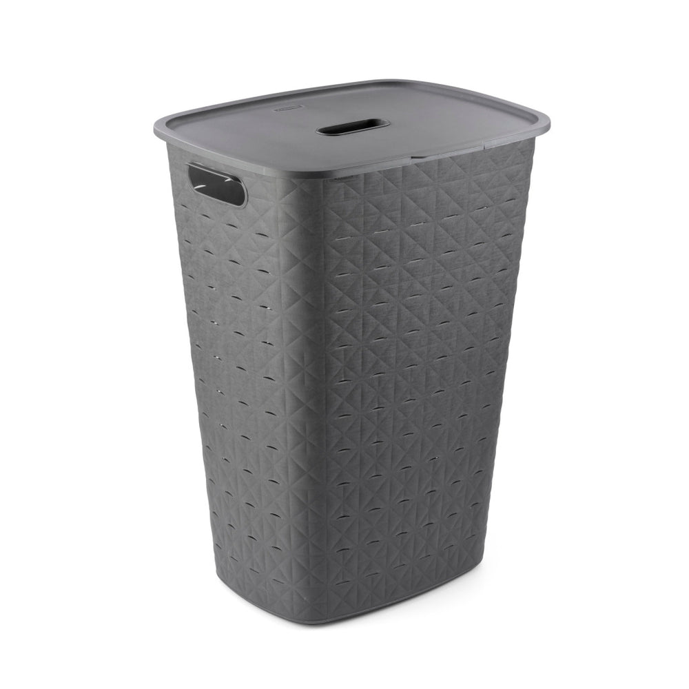 Curver softex laundry basket with lid 56l anthracite