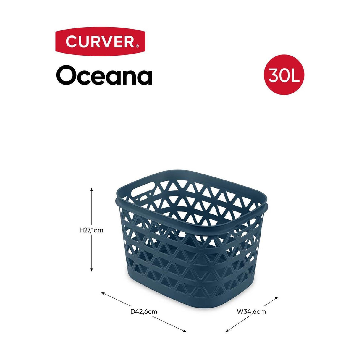 Curver oceana wasmand 30l 42x34x27cm