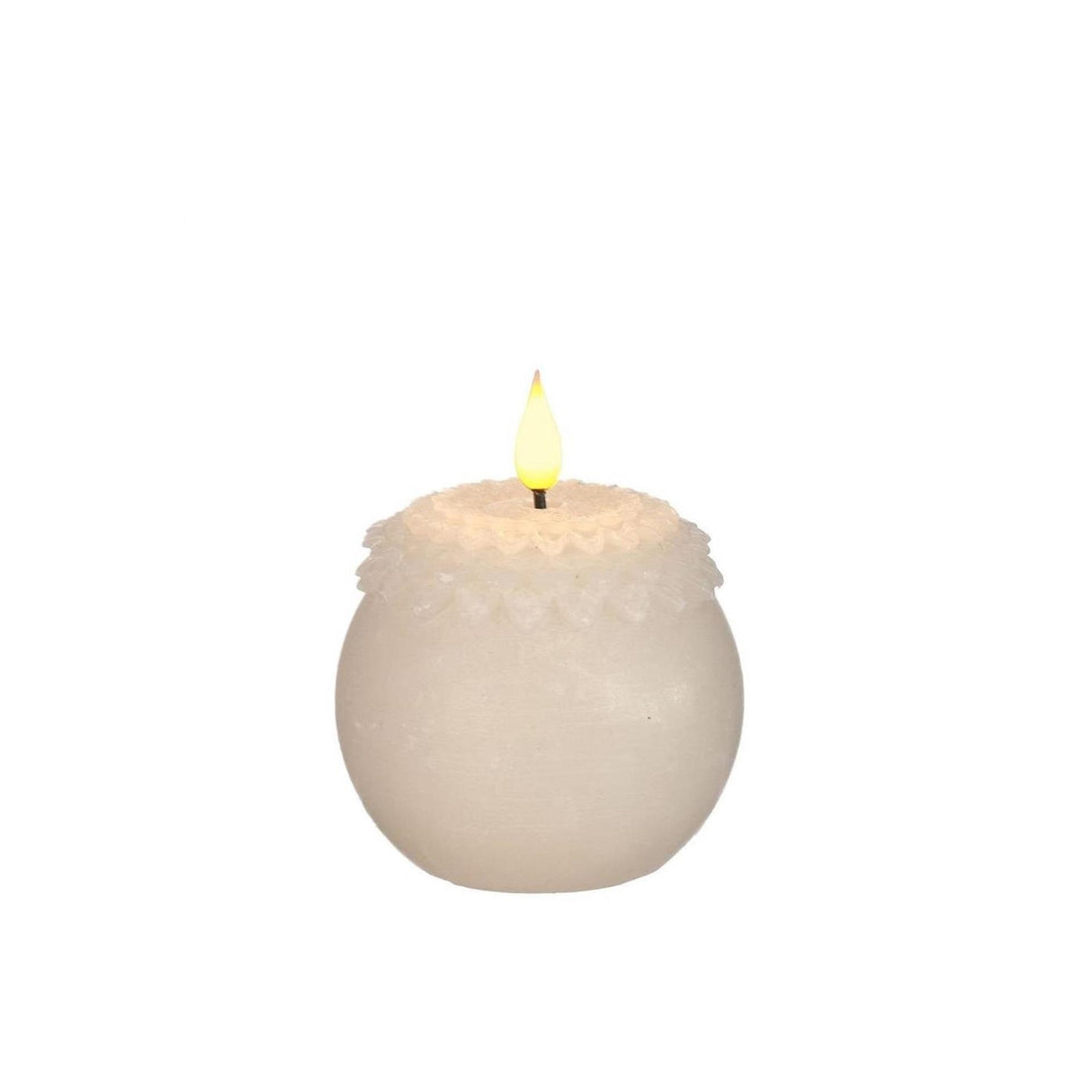 Idéer 4 säsonger led ljus vax blomma pärl kräm ø9xh12cm
