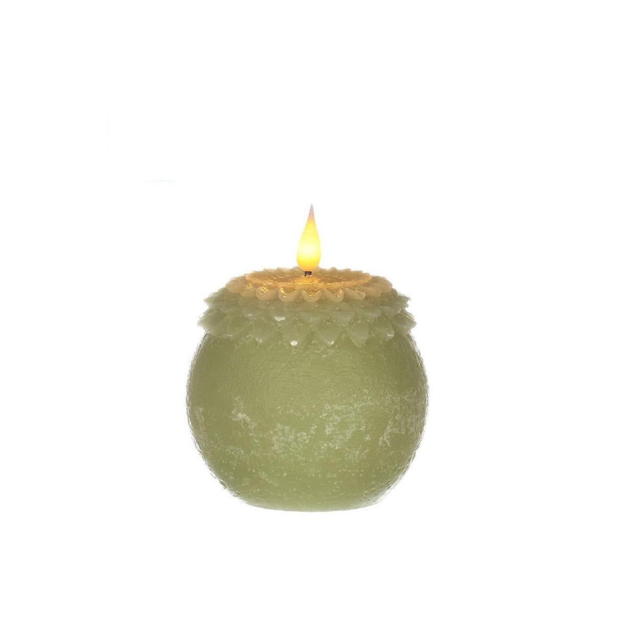 Idéer 4 säsonger led ljus vax blomma pärlgrön ø9xh12cm