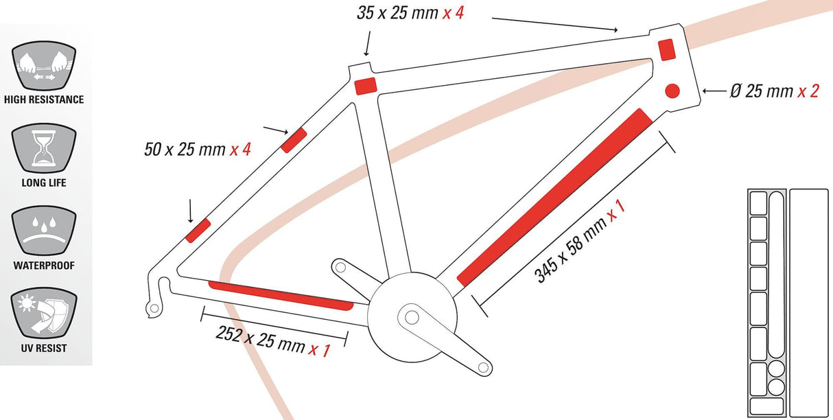 Zefal Zéfal Frame Protector Haut Panzer Frame Prot.zéfal Haut Panzer Gréisst m 12 Deeler