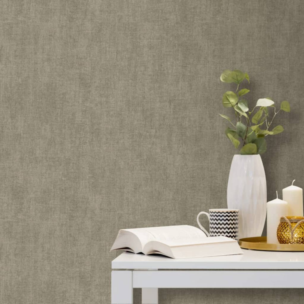 Dutch wallcoverings wallpaper plain gray-brown