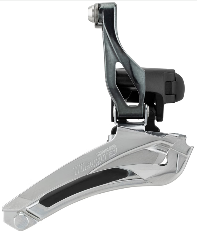 Shimano voorderailleur 2 x 10 speed tiagra fd-4700 ø28,6 - ø31,8 mm klem down-pull 61-66° - 46-53t - zwart zilver